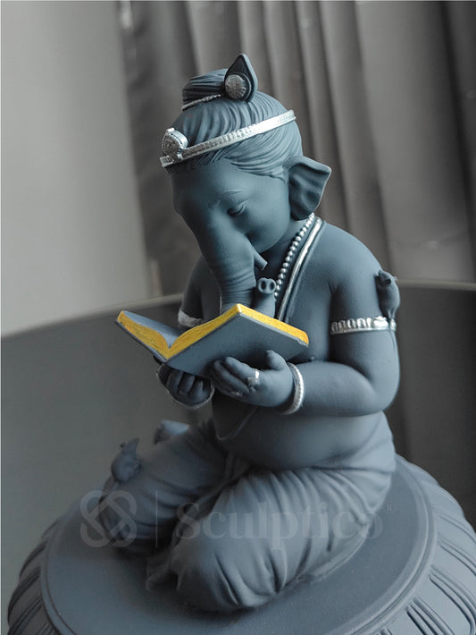Book Reading Ganesha 6"