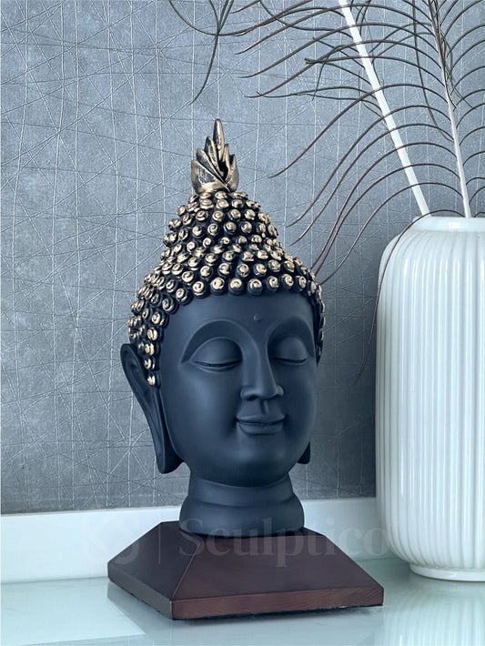 Meditating Buddha Face 11"