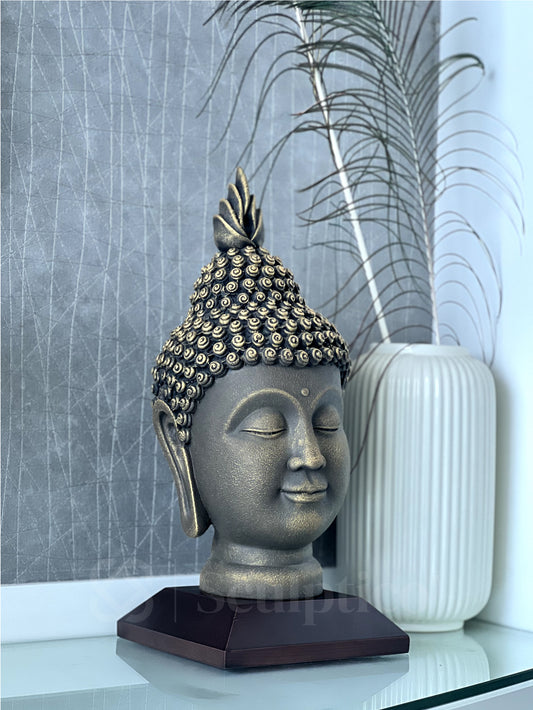 Meditating Buddha Face 13"