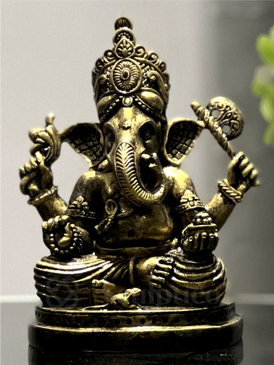 Siddhivinayak Inspired Ganesha (Vintage Gold)
