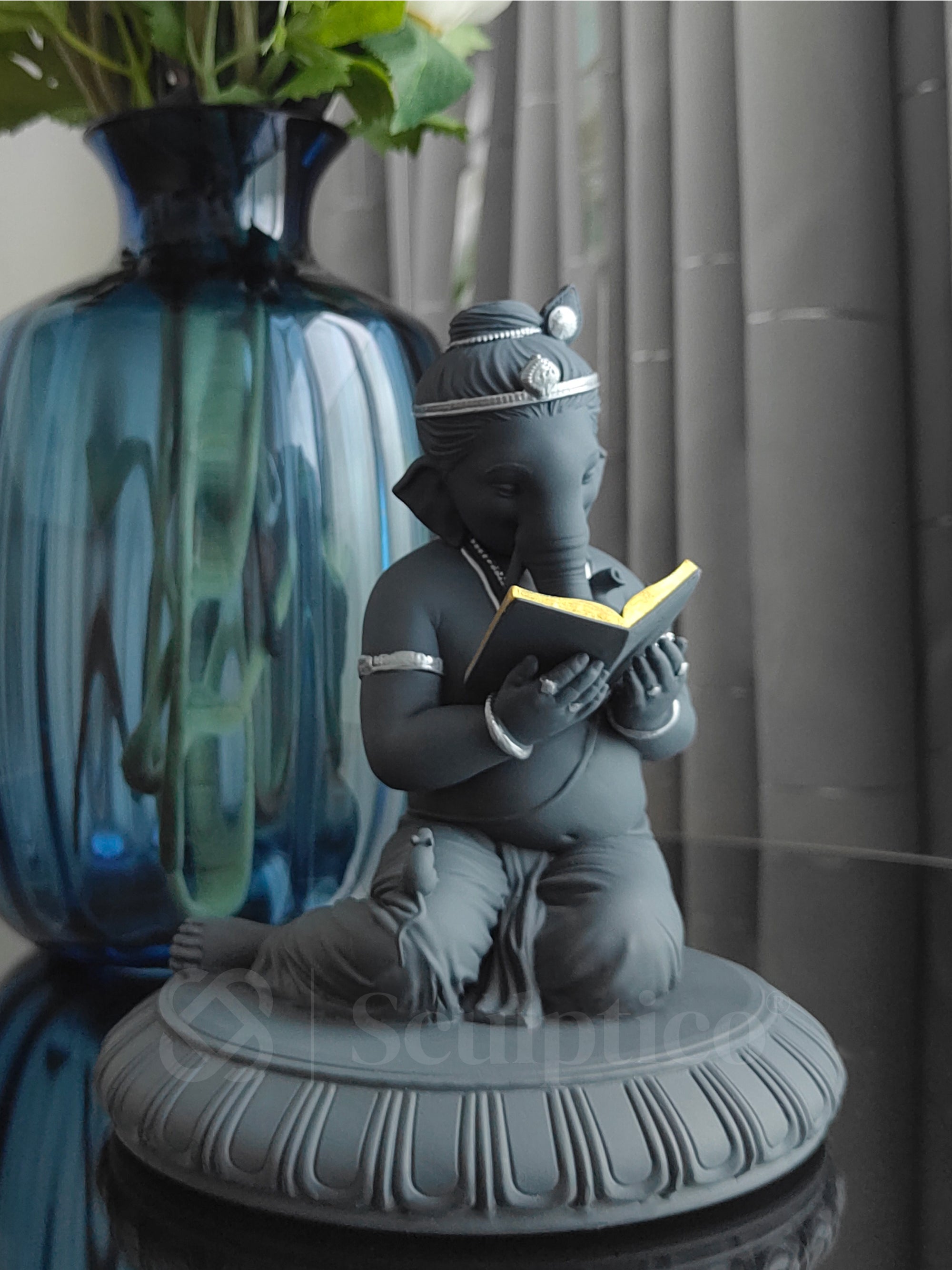 Book Reading Ganesha 6"