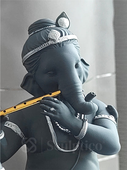 Flute Playing Ganesha 6"