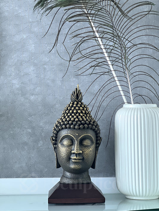 Meditating Buddha Face 11"