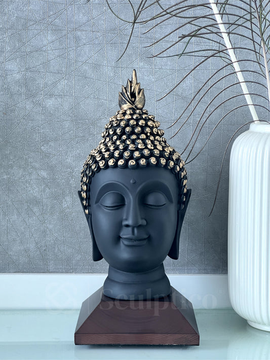 Meditating Buddha Face 11"
