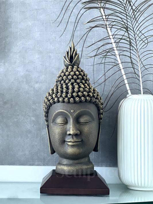 Meditating Buddha Face 13"
